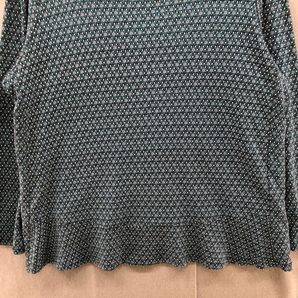 J. Jill Long Sleeve Top Womens Modal Blend Floral Blue Size Large L Crewneck - Picture 4 of 12